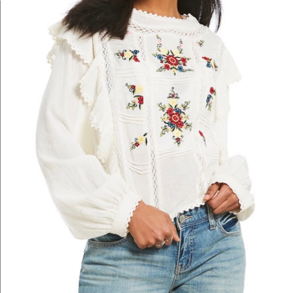Free people embroidered top